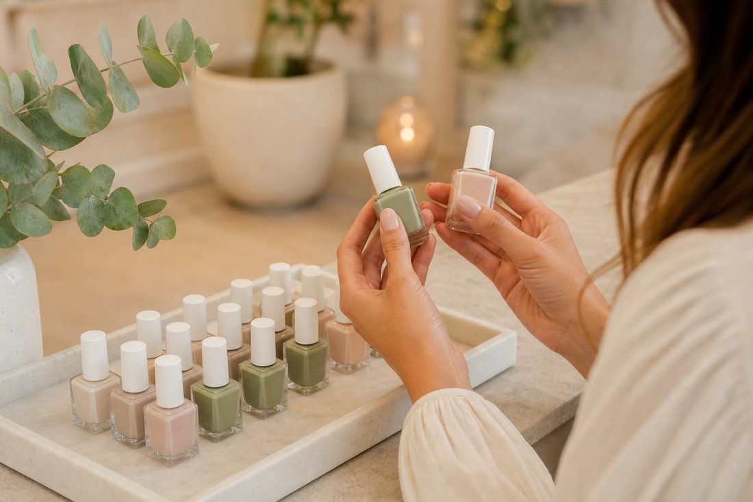 Choosing from a range of polish colors